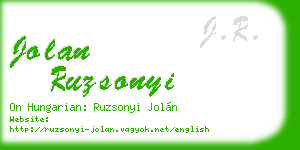jolan ruzsonyi business card